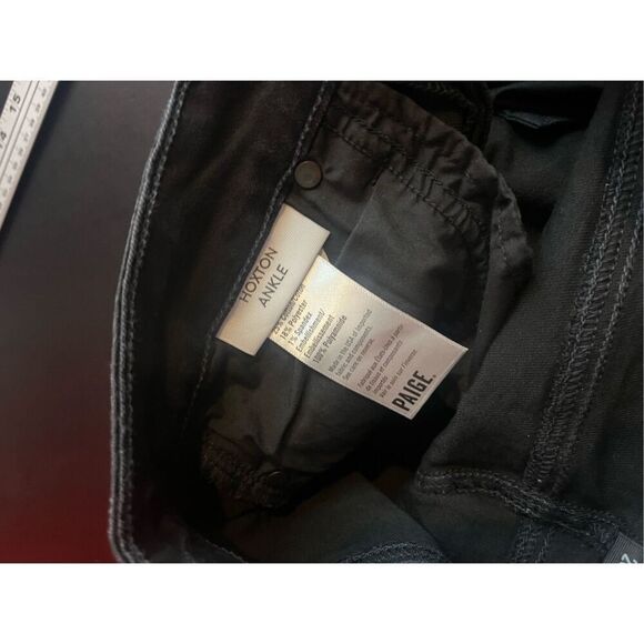 PAIGE Transcend Hoxton High Waist Skinny Ankle Velvet Flocked Versaille jeans si - Picture 13 of 13